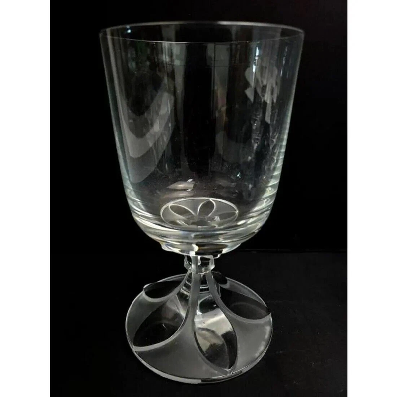 Lalique Crystal Fully Signed 5 Wine Glasses H- 5.5".