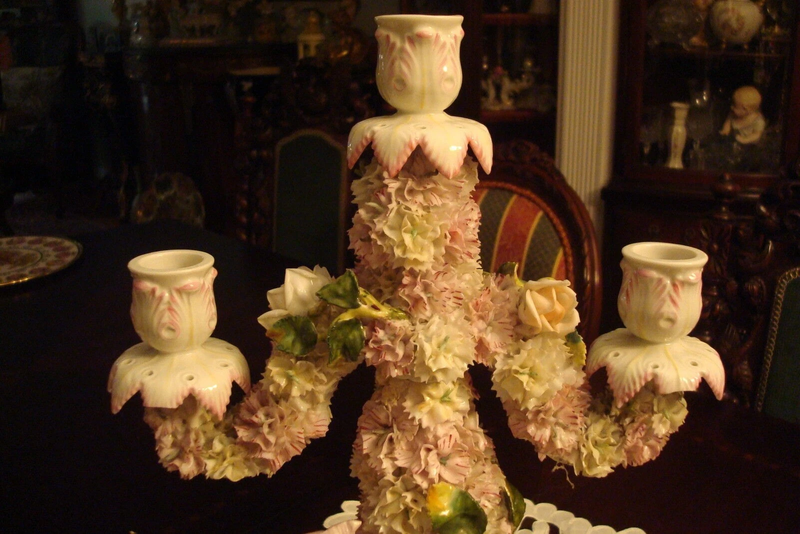 Meissen Candelabra, early Meissen, 20" tall