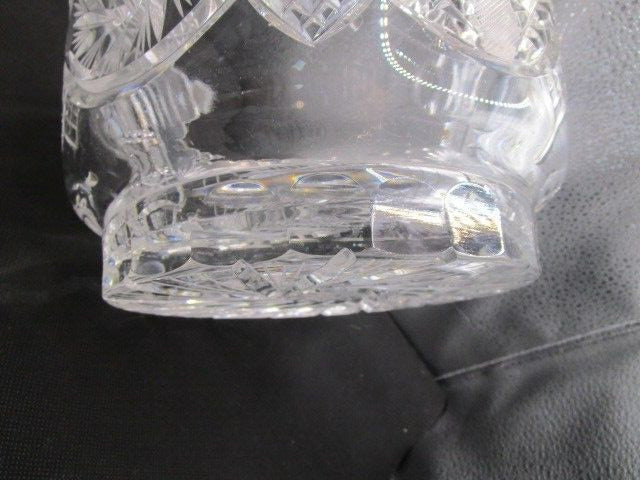 American Brilliant USA crystal cut round bowl planter center piecevery heav [a5]