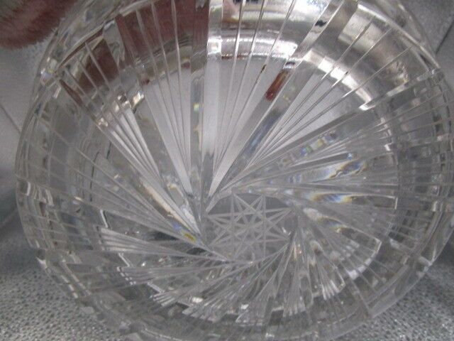 American Brilliant USA crystal cut round bowl planter center piecevery heav [a5]