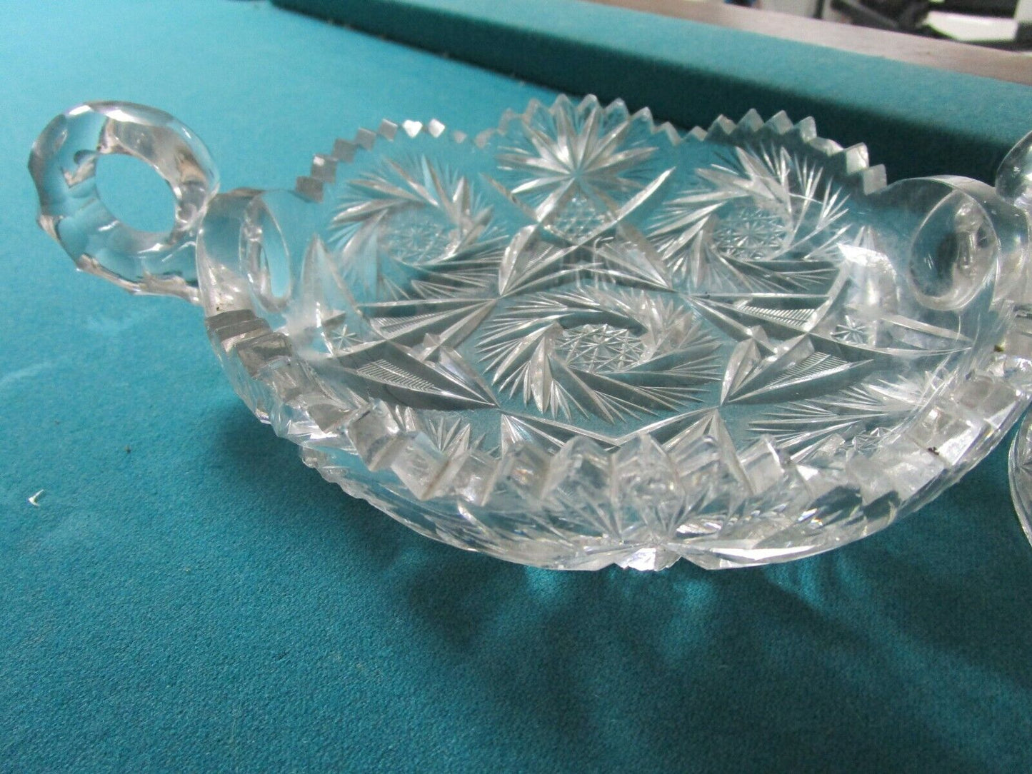 AMERICAN BRILLIANT CRYSTAL CUT CHEESE DISH COVERED