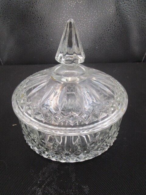 American Brilliant USA crystal cut round trinket candy dish [a5]