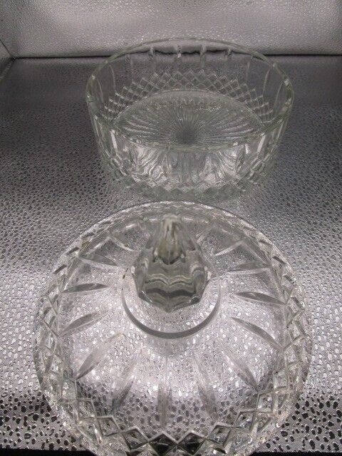 American Brilliant USA crystal cut round trinket candy dish [a5]