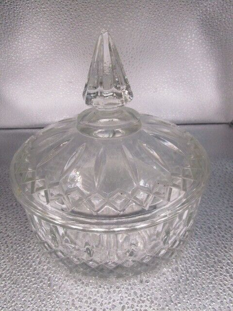 American Brilliant USA crystal cut round trinket candy dish [a5]