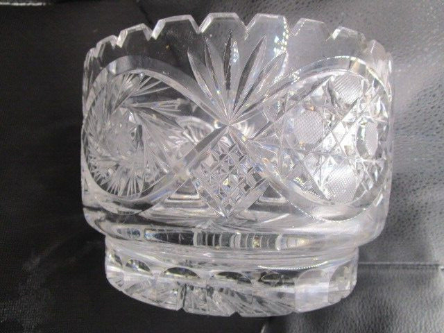 American Brilliant USA crystal cut round bowl planter center piecevery heav [a5]